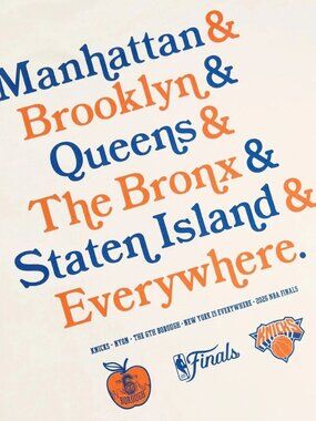 NYON x New York Knicks 2026 Finals 6th Borough T-Shirt New York or Nowhere NBA S